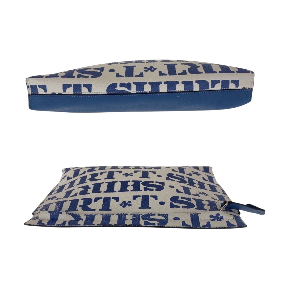 Loewe Clutch Bag Leather Blue White Silvermetal Clutch Bag Business Bag T Pouch Women