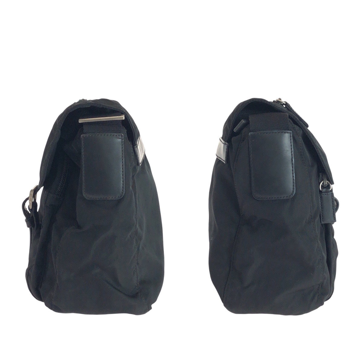 Prada Shoulder Bag Nylon, Leather Black Silvermetal Shoulder Bag Pochette Test Triangle With Logo