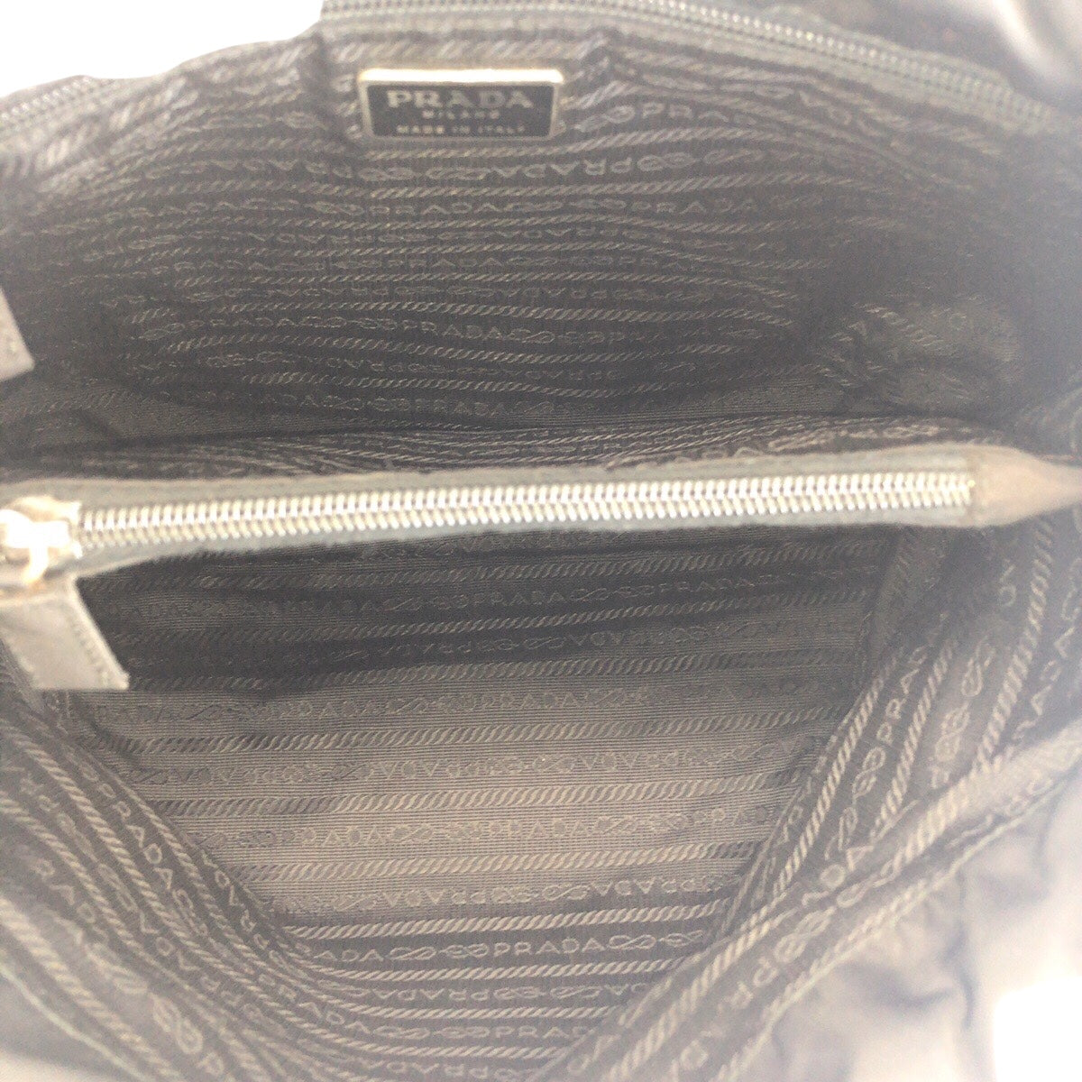 Prada Tote Bag Nylon Black Silvermetal Tote Bag Shoulder Bag Handbag Test Triangle With Logo Women