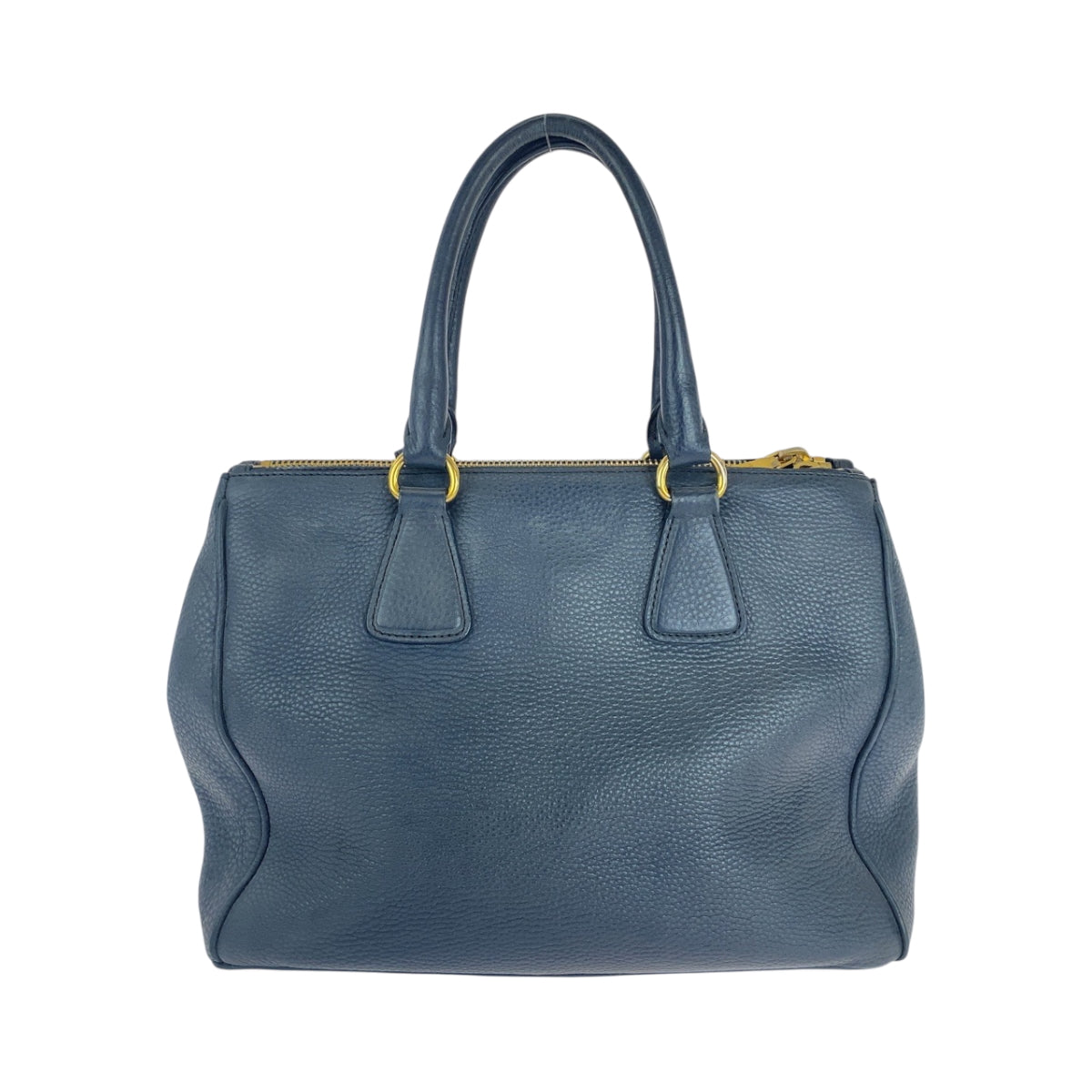 Prada Tote Bag Bn2420 Leather Blue Goldmetal Tote Bag Handbag Vitterodino Logo Women
