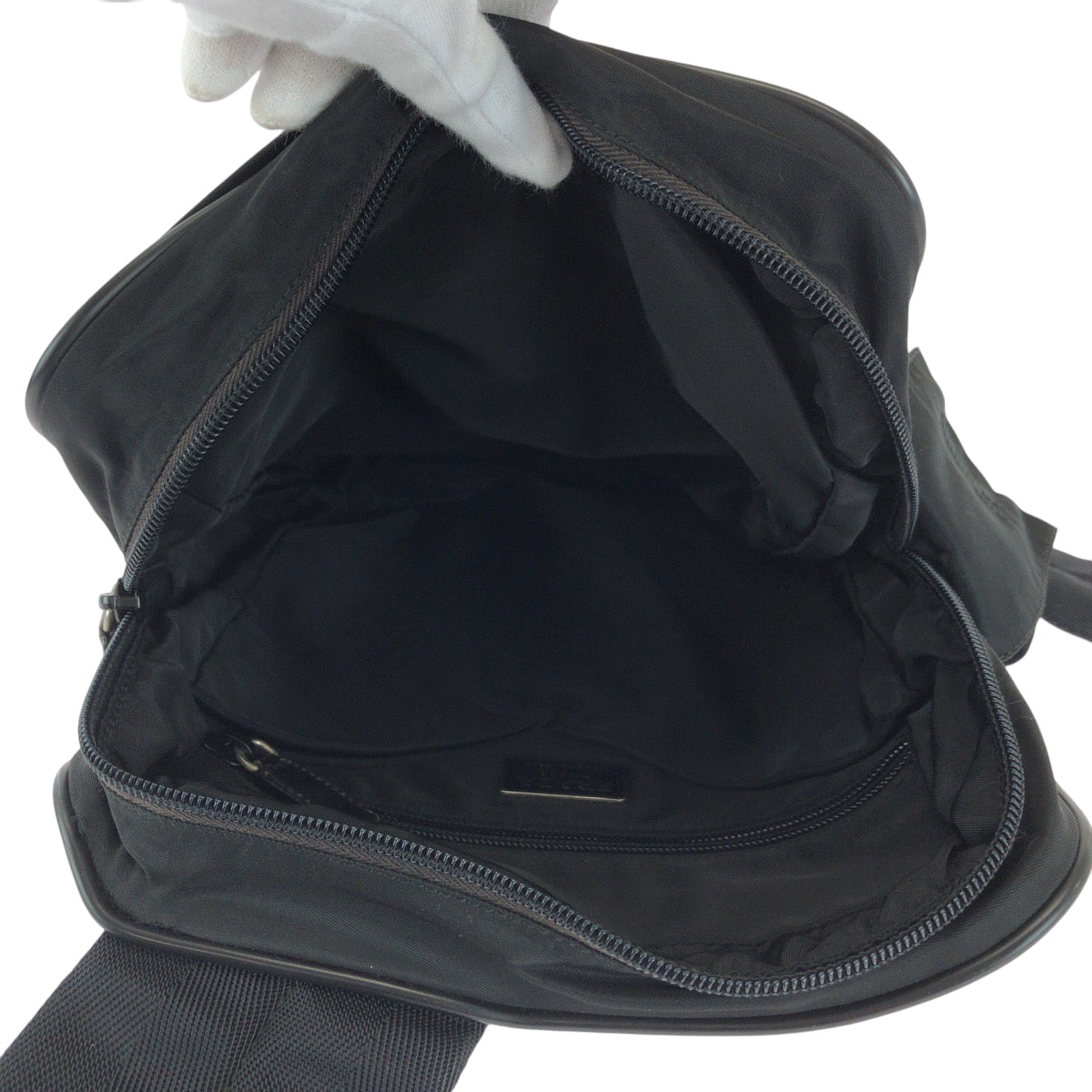 Prada Shoulder Bag Nylon Black Silvermetal Shoulder Bag Messenger Bag Test Triangle With Logo Mens