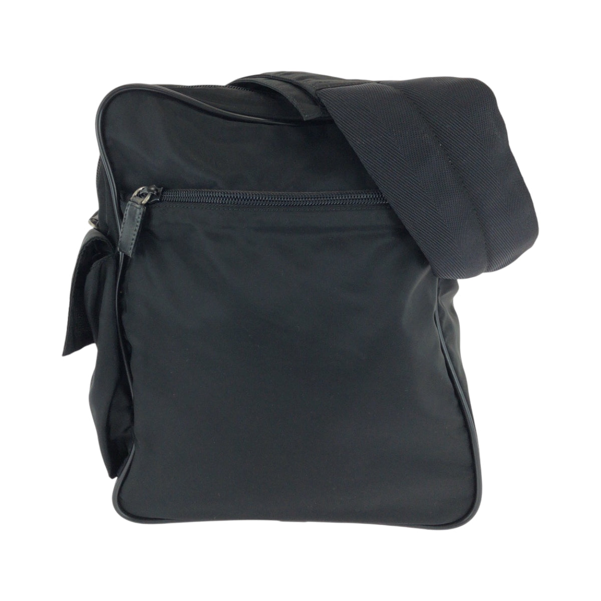 Prada Shoulder Bag Nylon Black Silvermetal Shoulder Bag Messenger Bag Test Triangle With Logo Mens