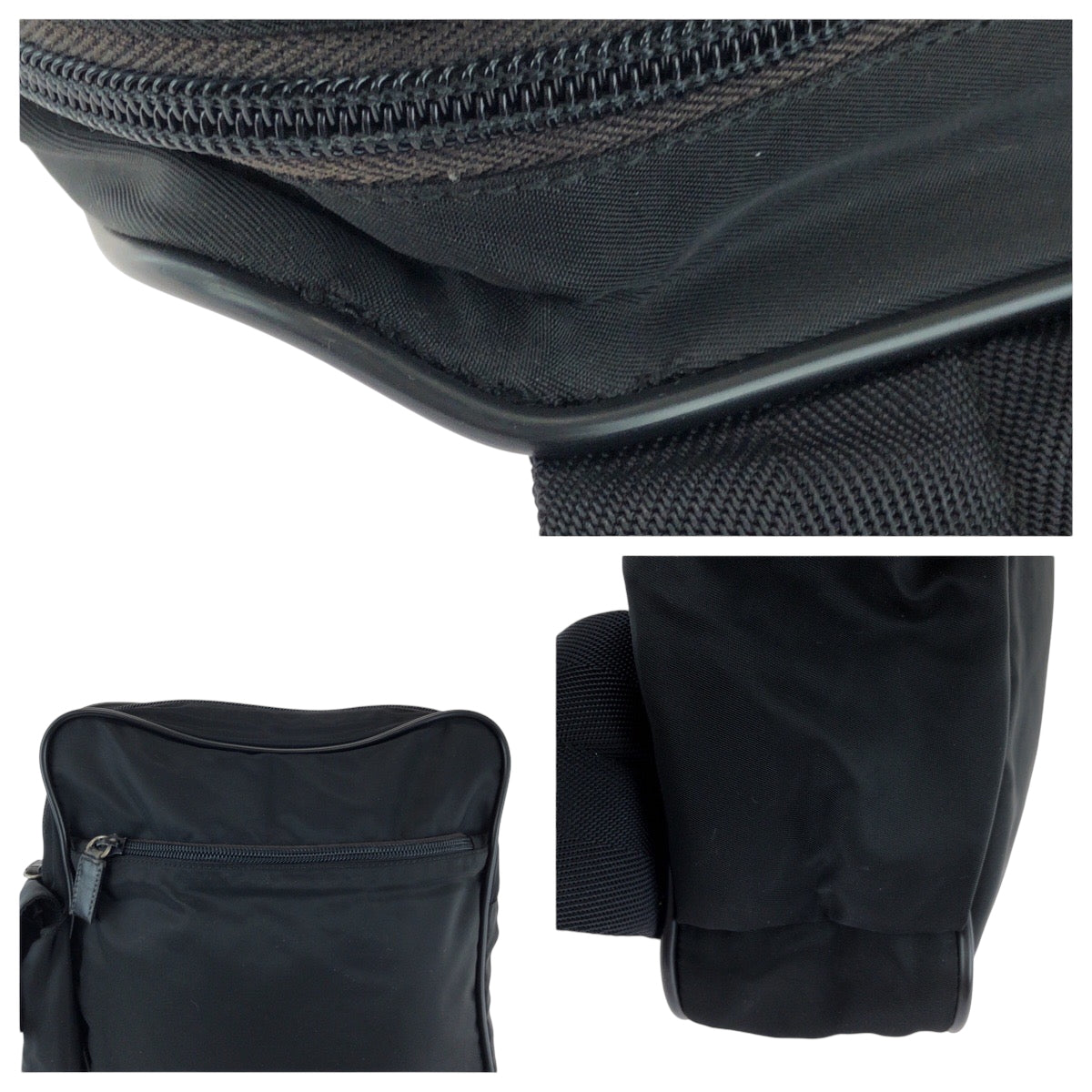Prada Shoulder Bag Nylon Black Silvermetal Shoulder Bag Messenger Bag Test Triangle With Logo Mens
