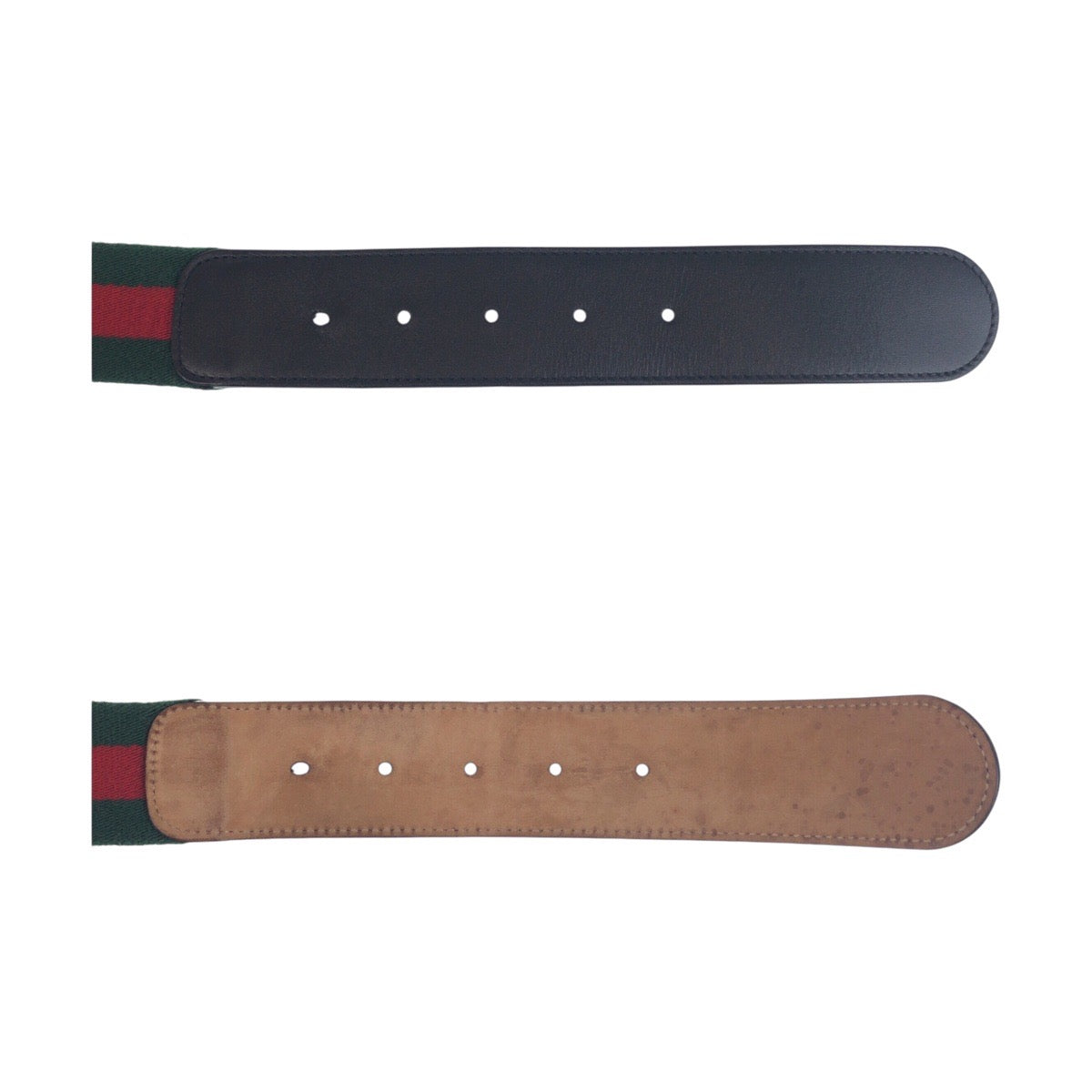 Gucci Belt 411924 Canvas, Leather Green Black Silvermetal Belts Unisex Sherry Line Interlocking