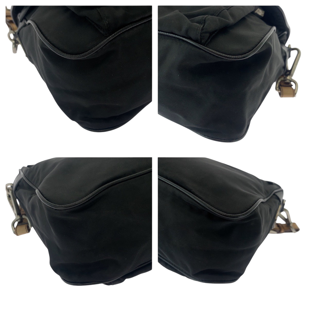 Prada Shoulder Bag Br2156 Nylon Black Brown Silvermetal One Shoulder Bag Test Triangle With Logo
