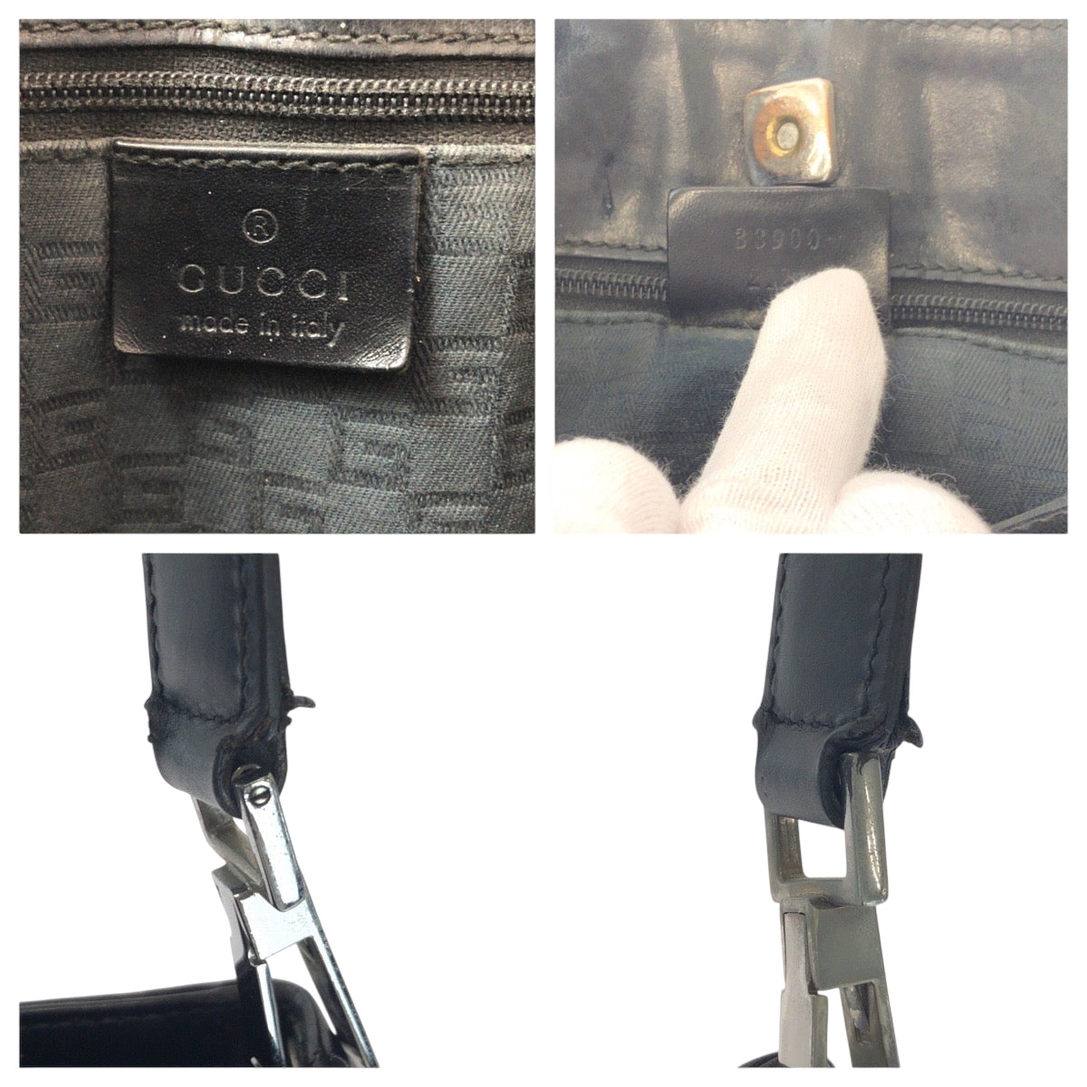 Gucci Shoulder Bag 33900 Suede, Leather Black Green Red Silvermetal One Shoulder Bag Sherry Line