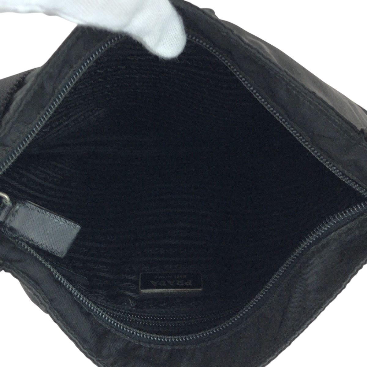 Prada Shoulder Bag Nylon Black Silvermetal Shoulder Bag Sacoche Test Triangle With Logo Women