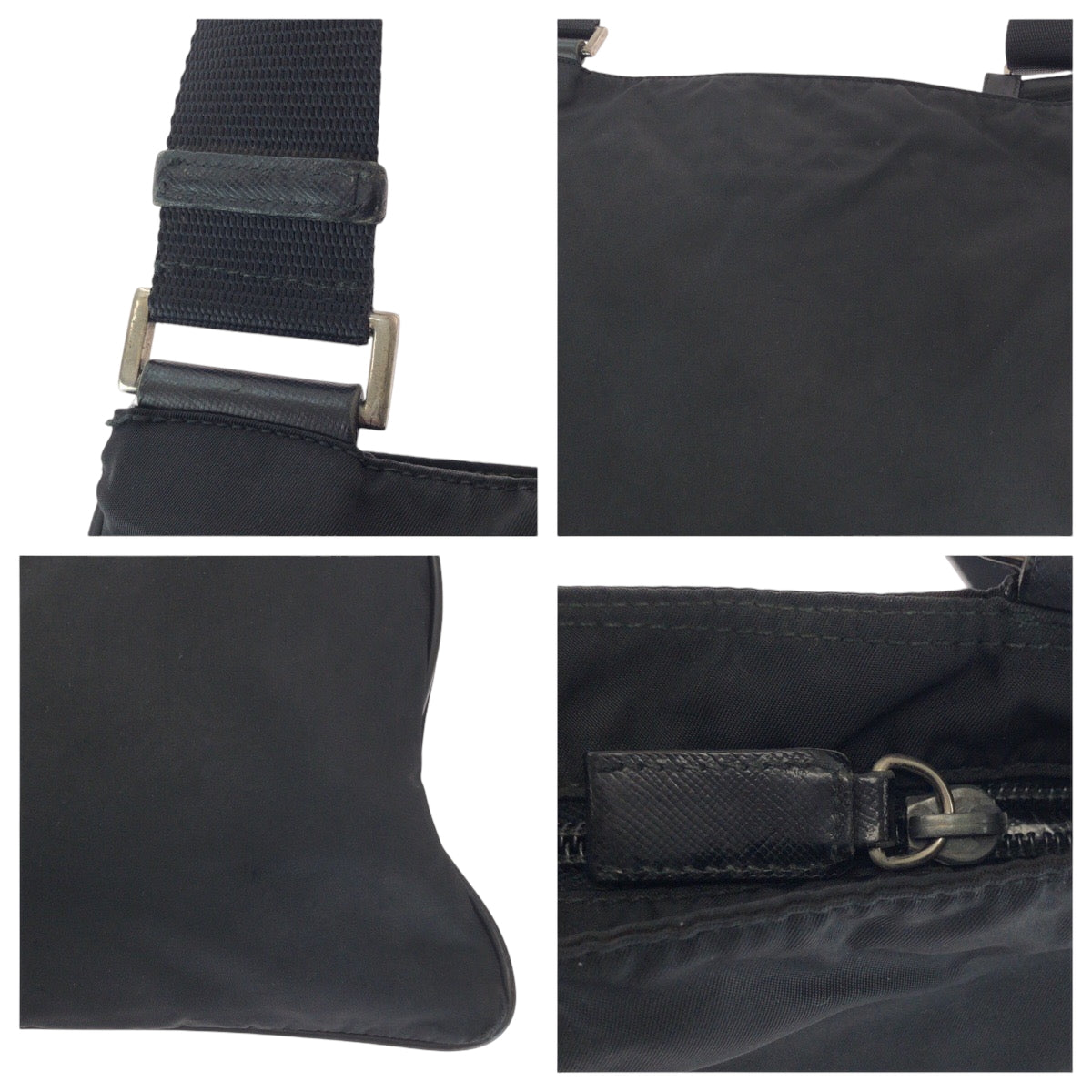 Prada Shoulder Bag Nylon Black Silvermetal Shoulder Bag Sacoche Test Triangle With Logo Women
