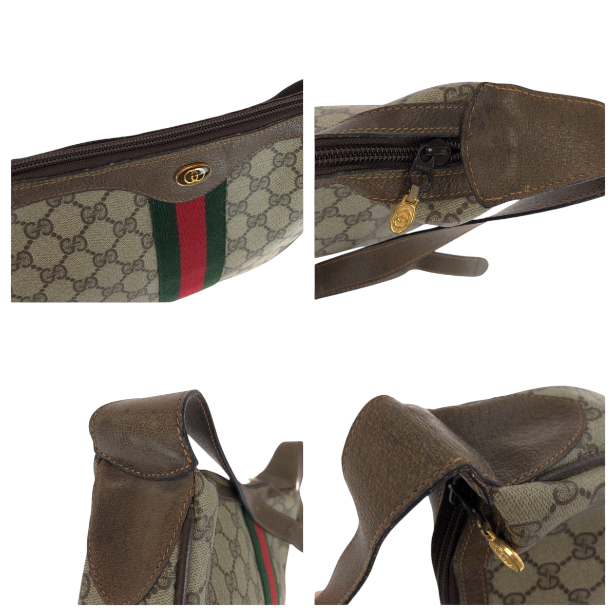 Gucci Shoulder Bag 10 02 008 Gg Supreme Canvas Beige Brown Brown Metal Shoulder Bag Shoulder Bag