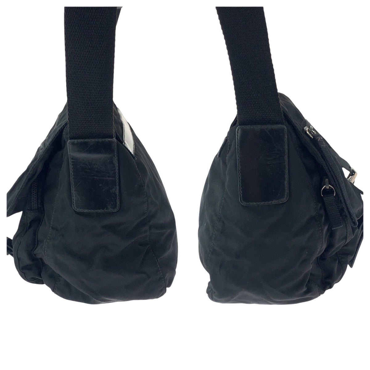 Prada Shoulder Bag 1Bd671 Nylon Black Silvermetal Shoulder Bag Messenger Bag Test Triangle With