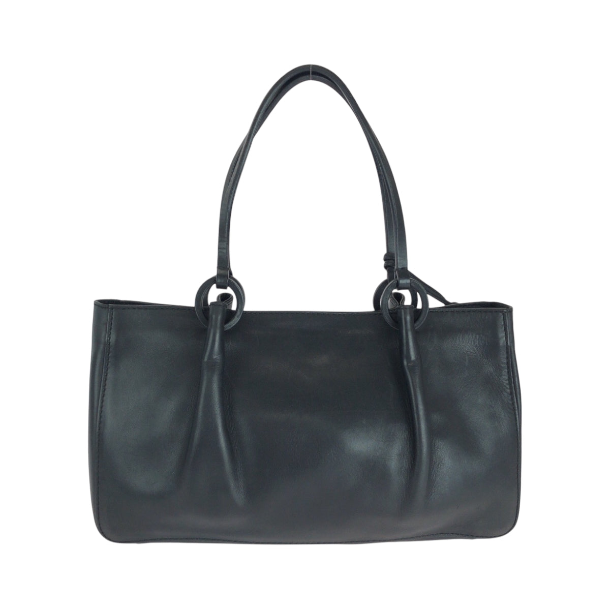 Gucci Tote Bag 94898 Leather Black Goldmetal Tote Bag Handbag Women