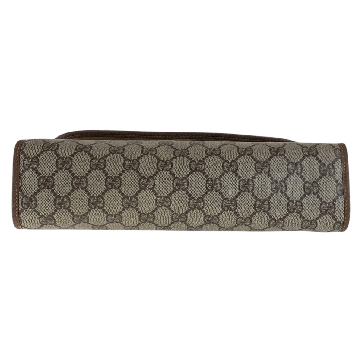 Gucci Clutch Bag 89 01 031 Gg Supreme Canvas, Leather Beige Brown Gold Metal Clutch Bag Sherry Line