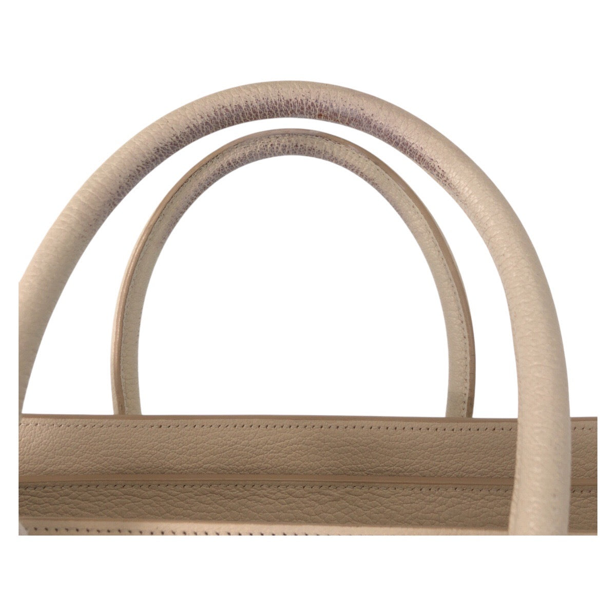Celine Handbag F-Cu-1146 Leather Ivory Gold Metal Handbag Tote Bag Luggage Micro Women