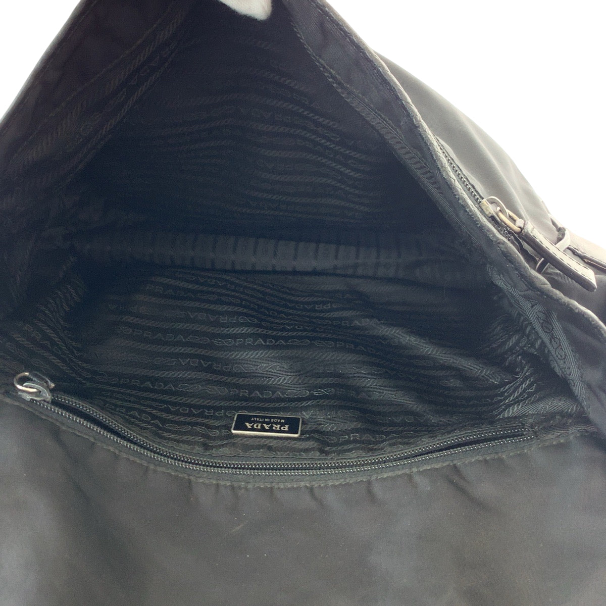 Prada Shoulder Bag V158 Nylon Black Silvermetal Shoulder Bag Messenger Bag Test Triangle With Logo