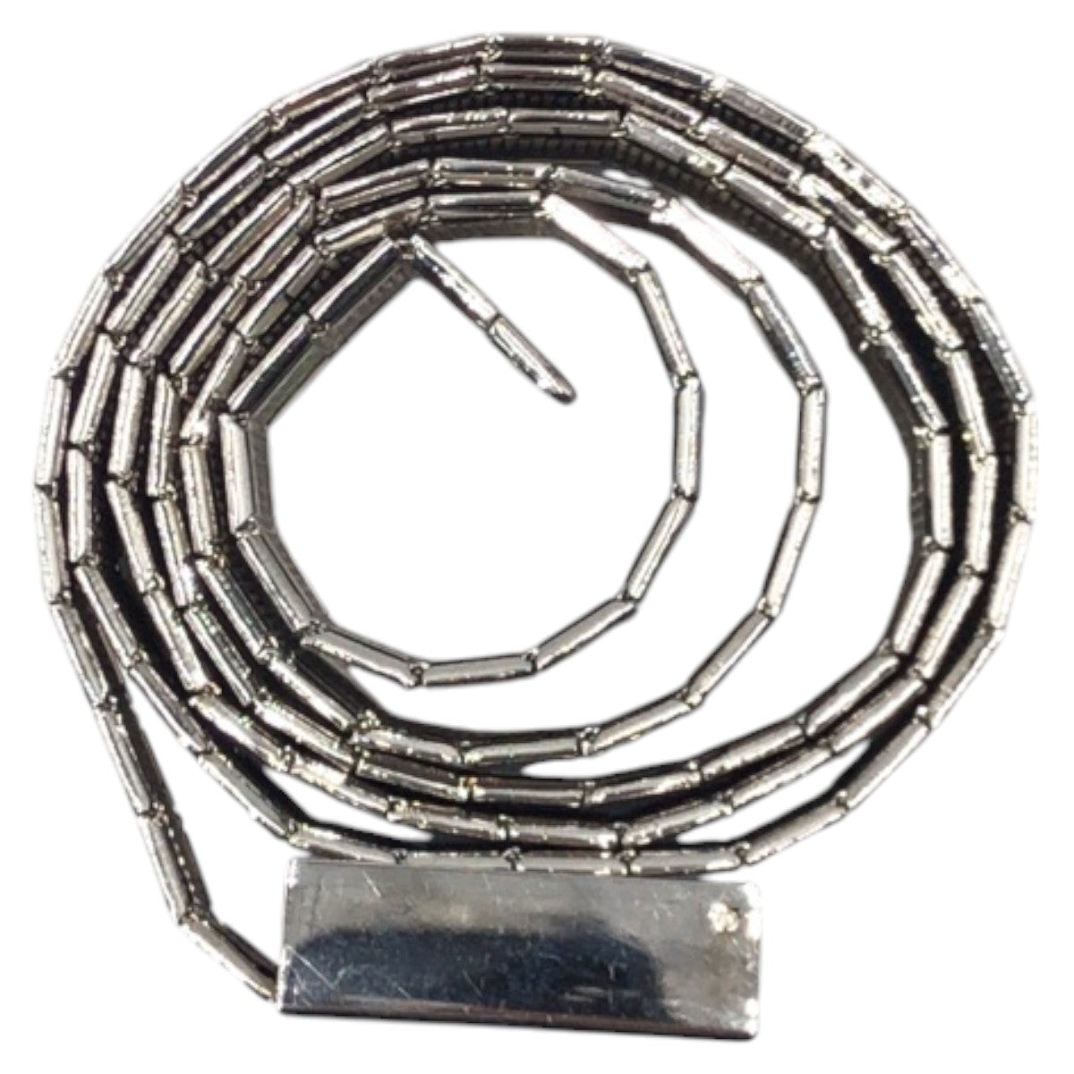 Chanel Belt Metal Silver Logo Women