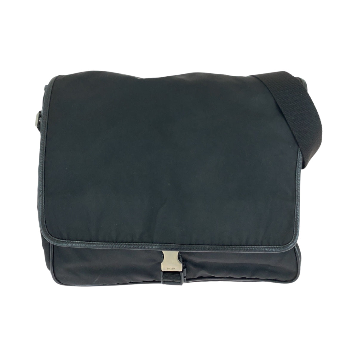Prada Shoulder Bag V166 Nylon Black Silvermetal Shoulder Bag Messenger Bag Test Triangle With Logo