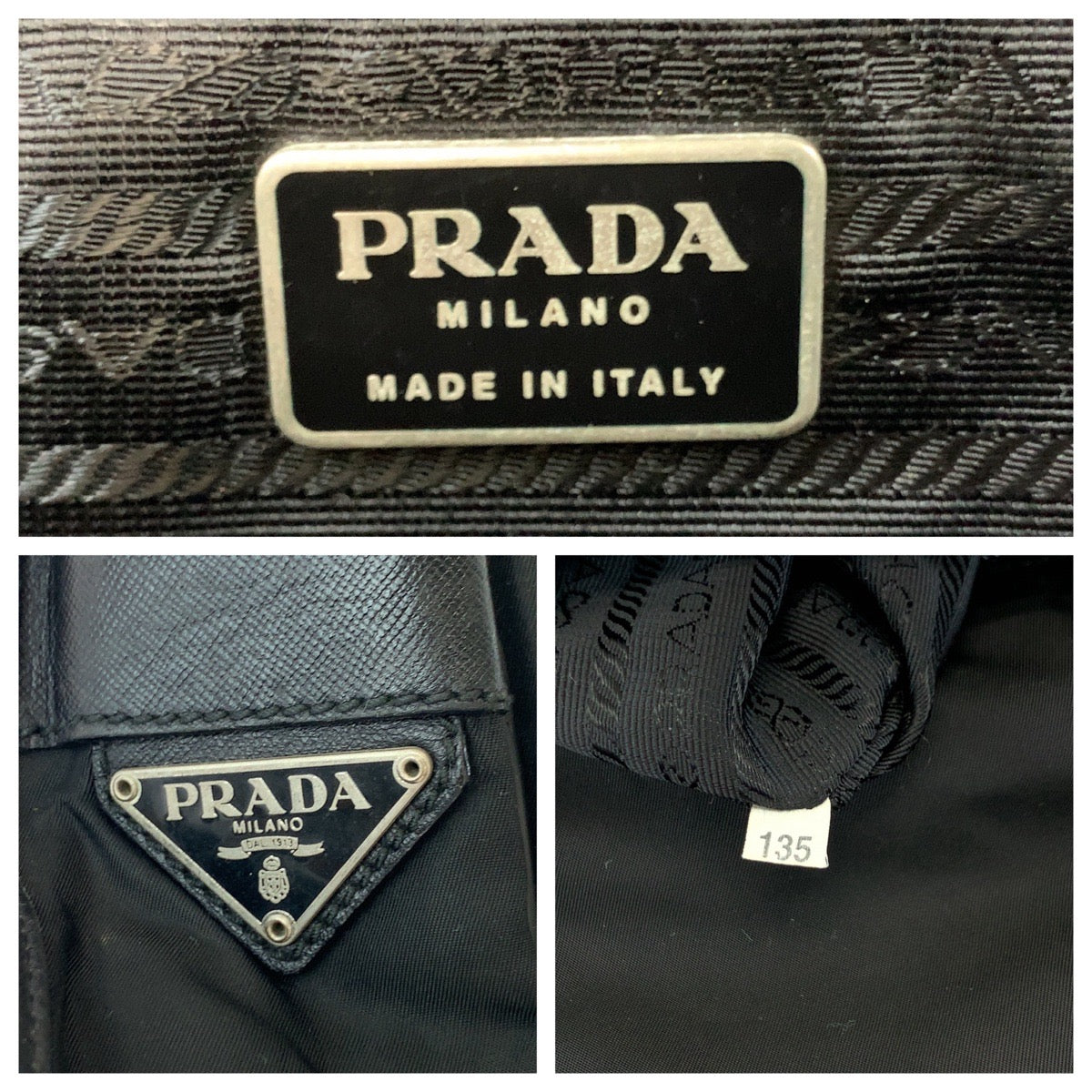 Prada Shoulder Bag V166 Nylon Black Silvermetal Shoulder Bag Messenger Bag Test Triangle With Logo