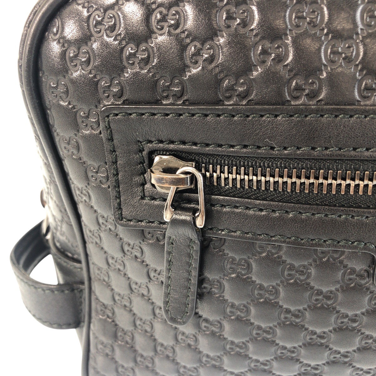 Gucci Business Bag 419775 Leather Black Black Business Bag Clutch Bag Micro Guccisima Mens