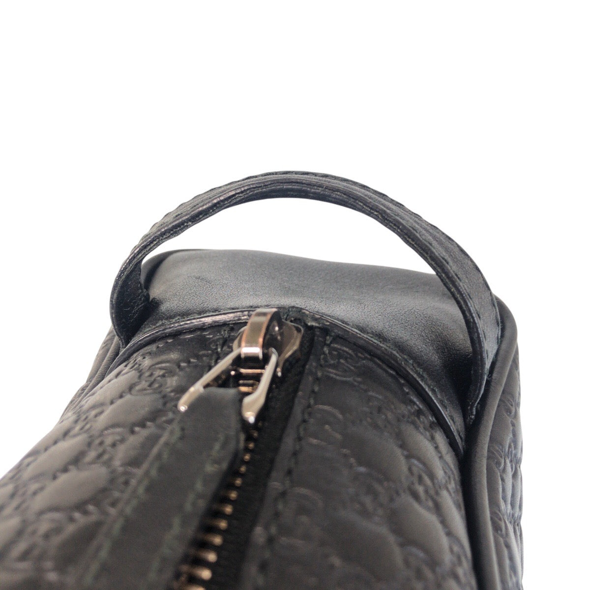 Gucci Business Bag 419775 Leather Black Black Business Bag Clutch Bag Micro Guccisima Mens