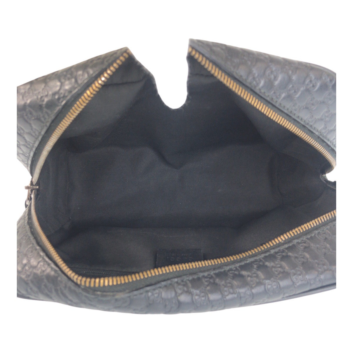 Gucci Business Bag 419775 Leather Black Black Business Bag Clutch Bag Micro Guccisima Mens