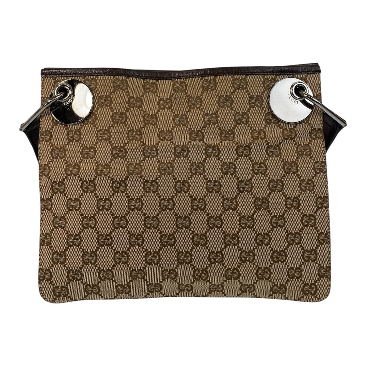 Gucci Shoulder Bag 120841 Gg Canvas, Leather Beige Brown Shoulder Bag Pochette Women