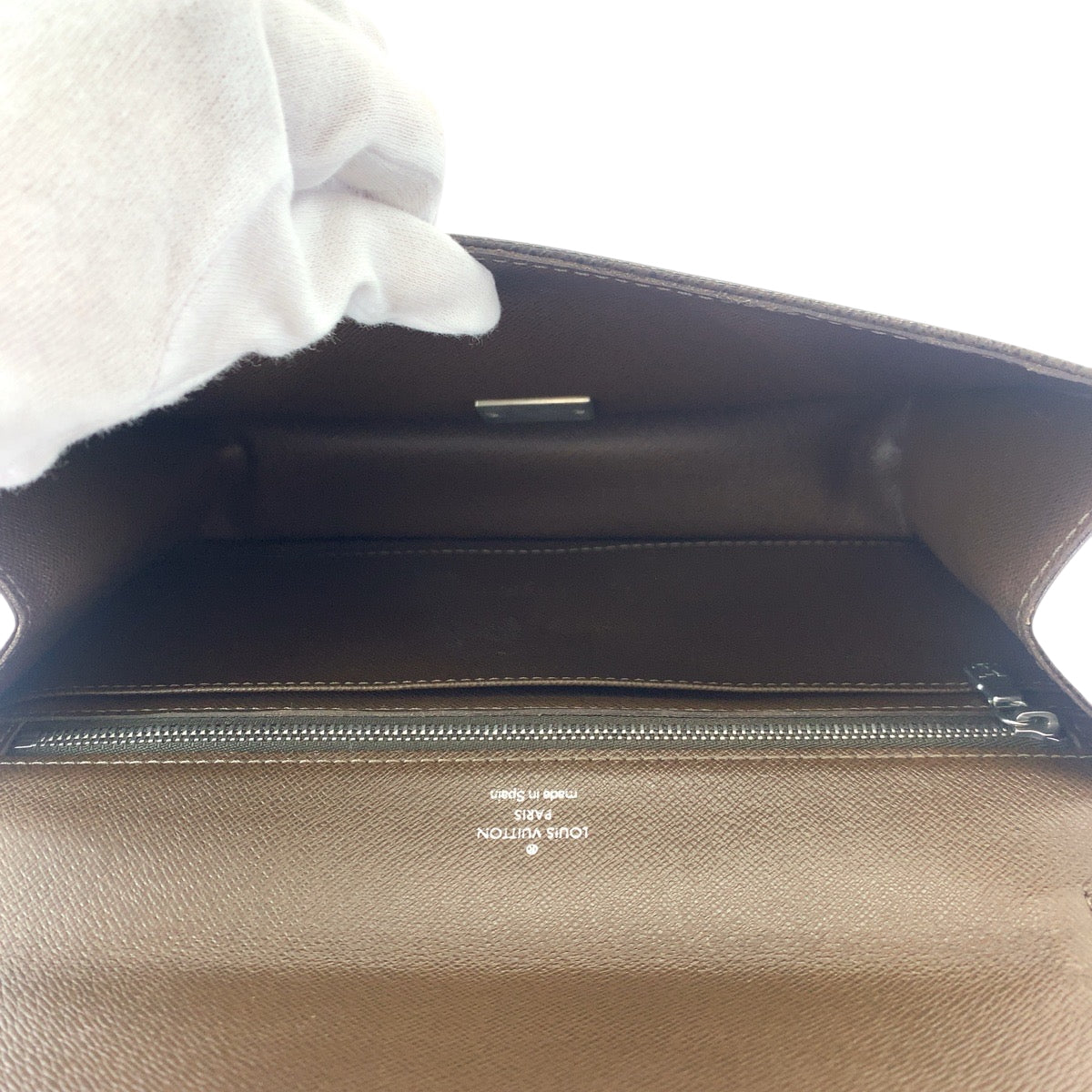 Louis Vuitton Business Bag M30786 Taiga Brown Silver Metal Business Bag Clutch Bag Taiga Selenga