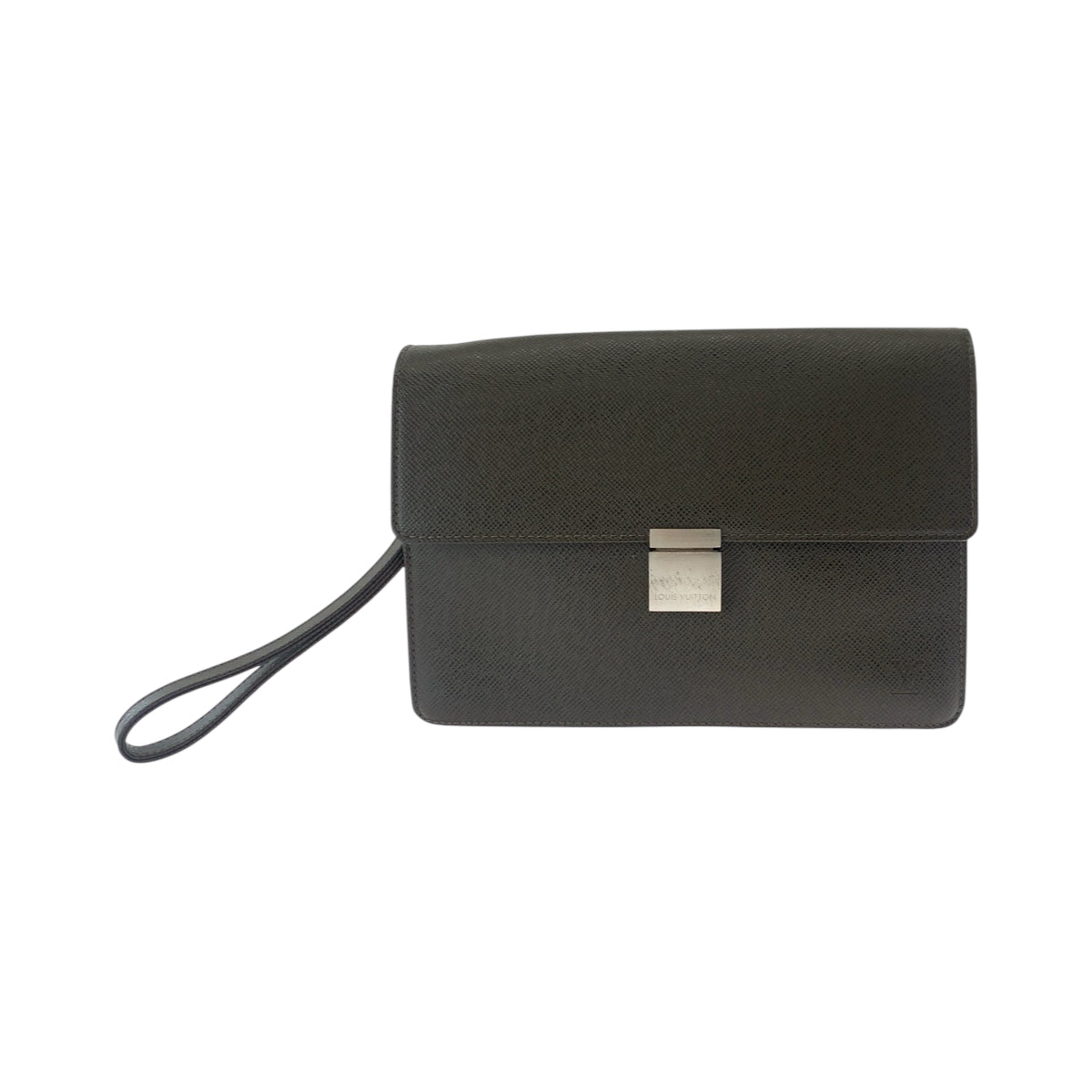 Louis Vuitton Business Bag M30786 Taiga Brown Silver Metal Business Bag Clutch Bag Taiga Selenga