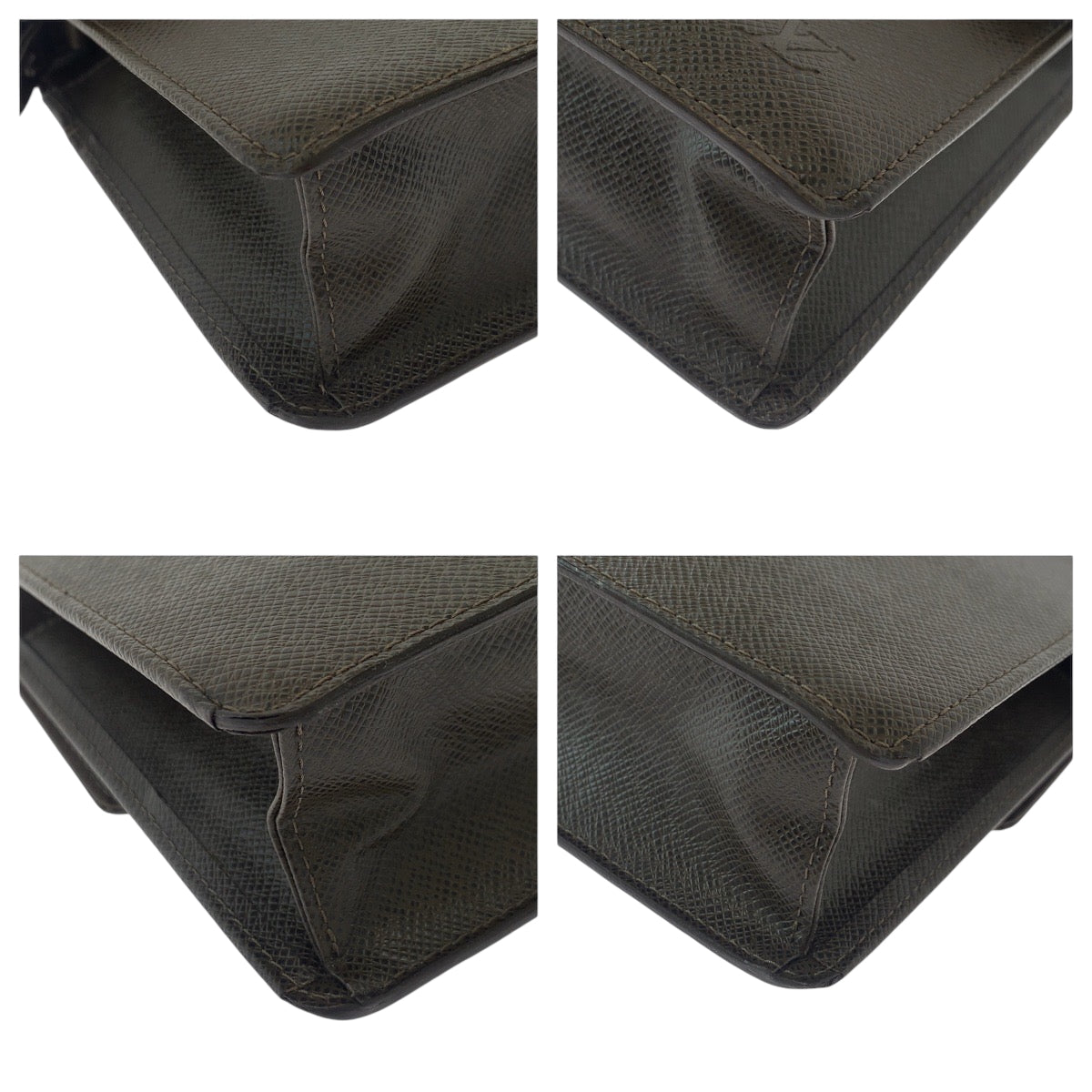 Louis Vuitton Business Bag M30786 Taiga Brown Silver Metal Business Bag Clutch Bag Taiga Selenga