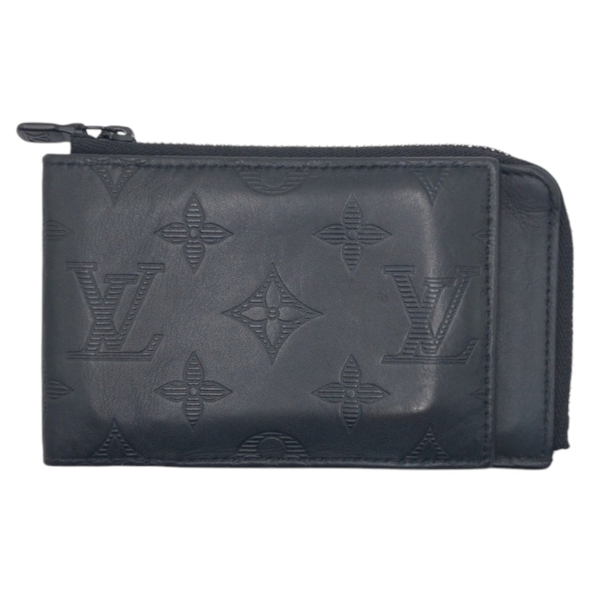 Louis Vuitton Coin Case M82526 Leather Black Black Coin Case Coin Pocket Compact Wallet Monogram