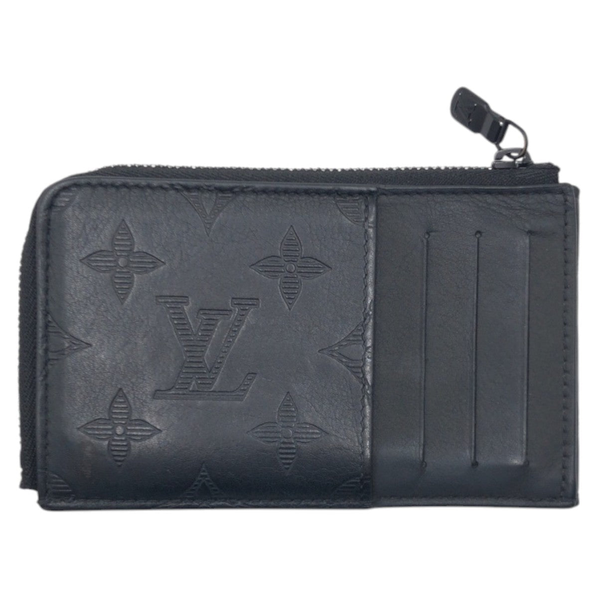 Louis Vuitton Coin Case M82526 Leather Black Black Coin Case Coin Pocket Compact Wallet Monogram