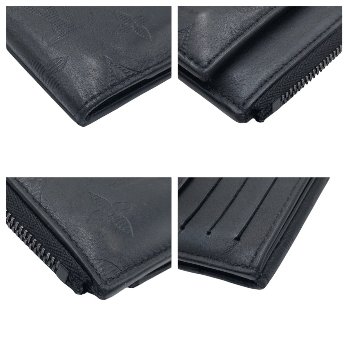 Louis Vuitton Coin Case M82526 Leather Black Black Coin Case Coin Pocket Compact Wallet Monogram