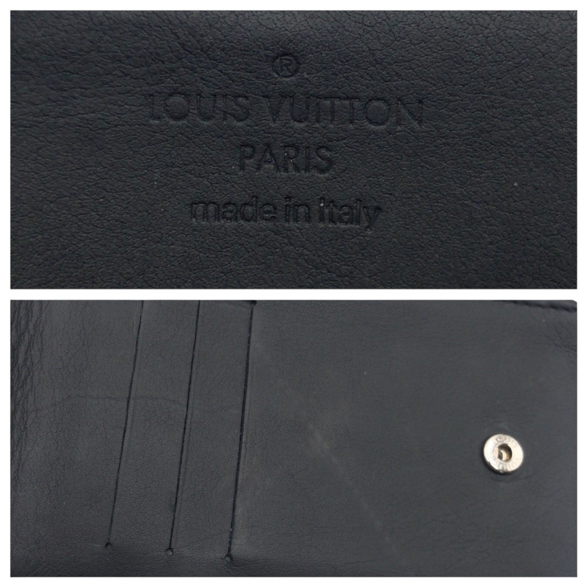 Louis Vuitton Coin Case M82526 Leather Black Black Coin Case Coin Pocket Compact Wallet Monogram
