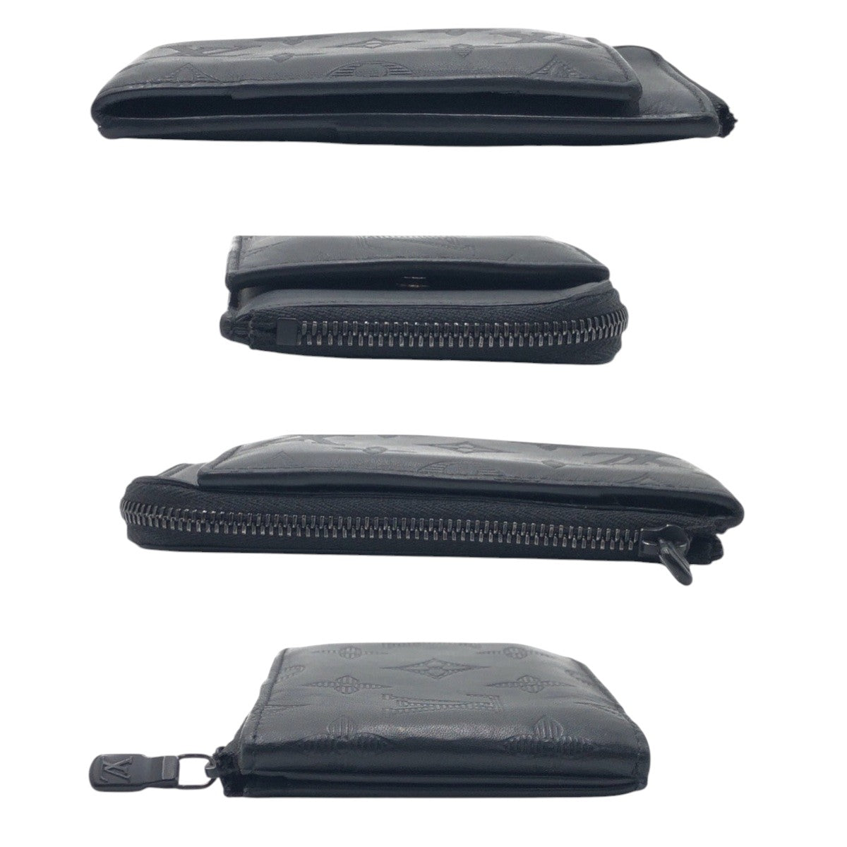 Louis Vuitton Coin Case M82526 Leather Black Black Coin Case Coin Pocket Compact Wallet Monogram