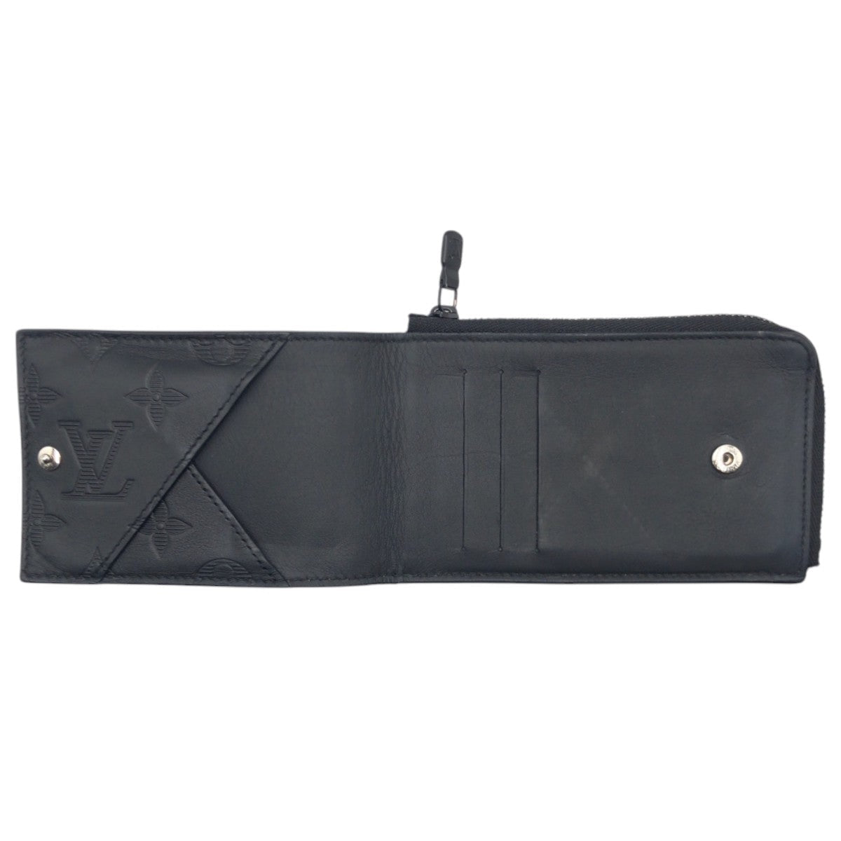 Louis Vuitton Coin Case M82526 Leather Black Black Coin Case Coin Pocket Compact Wallet Monogram
