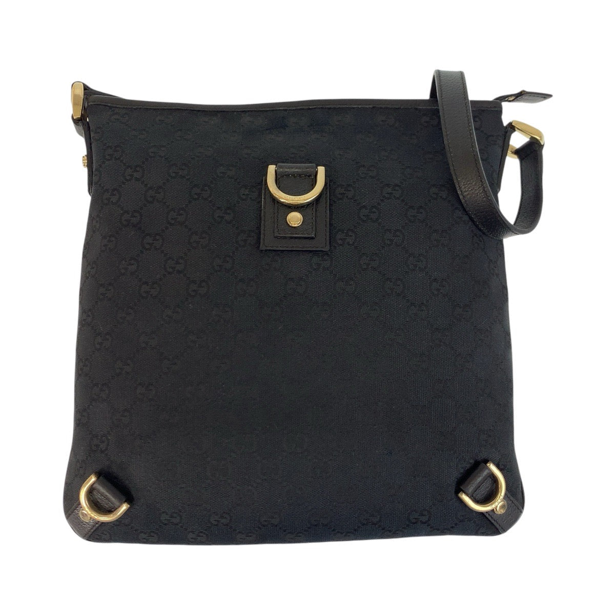 Gucci Shoulder Bag 131326 Gg Canvas, Leather Black Goldmetal Shoulder Bag Messenger Bag Abbey Women