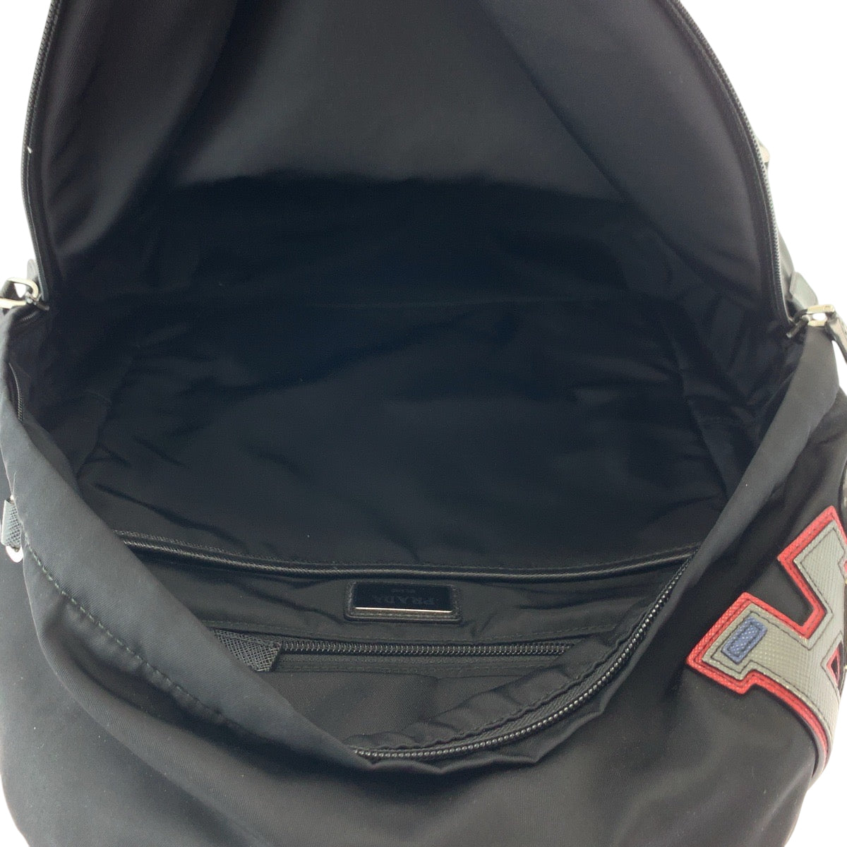Prada Backpack 2Vz135 Nylon Black Black Multicolor Silvermetal Backpack Backpack Test Logo Patch