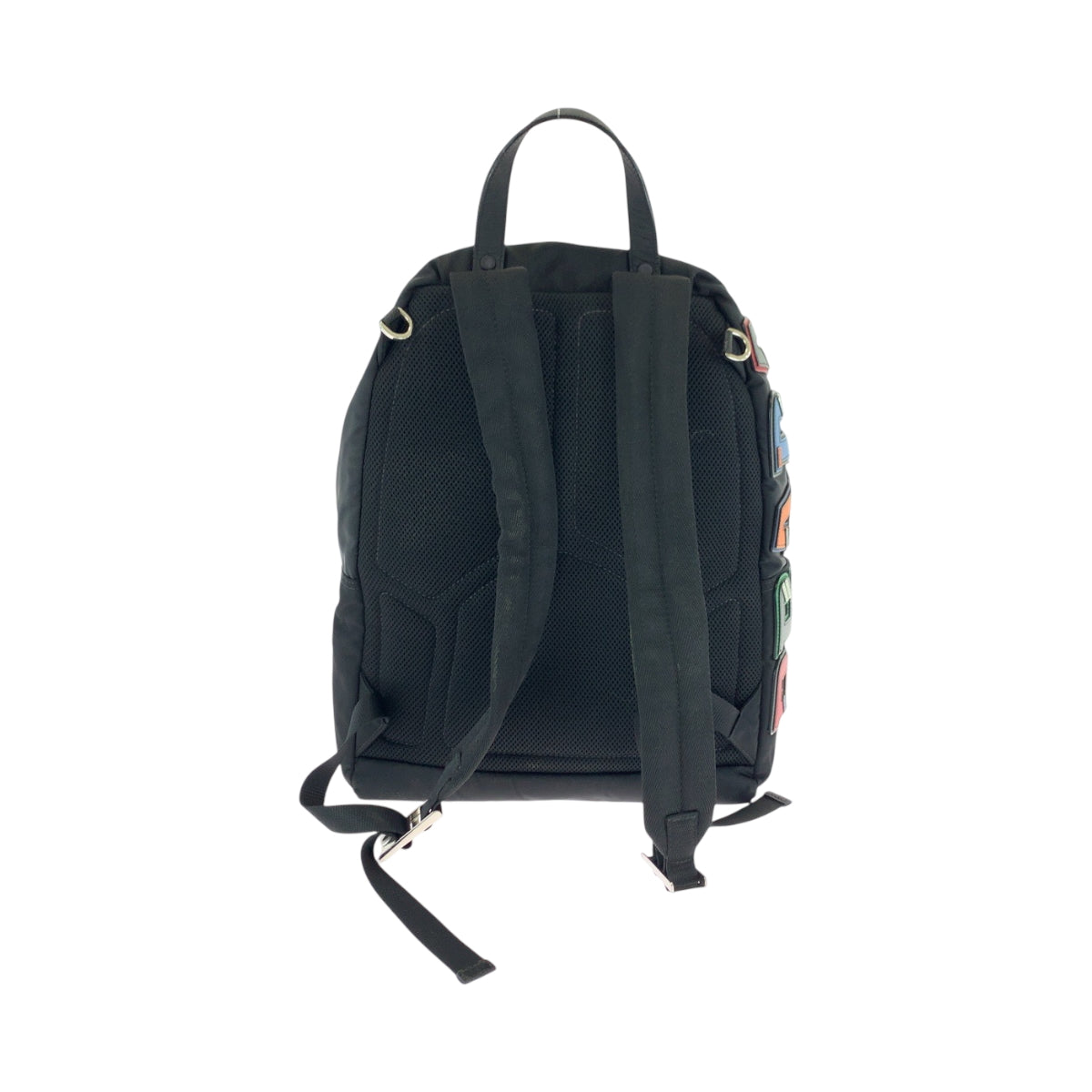 Prada Backpack 2Vz135 Nylon Black Black Multicolor Silvermetal Backpack Backpack Test Logo Patch