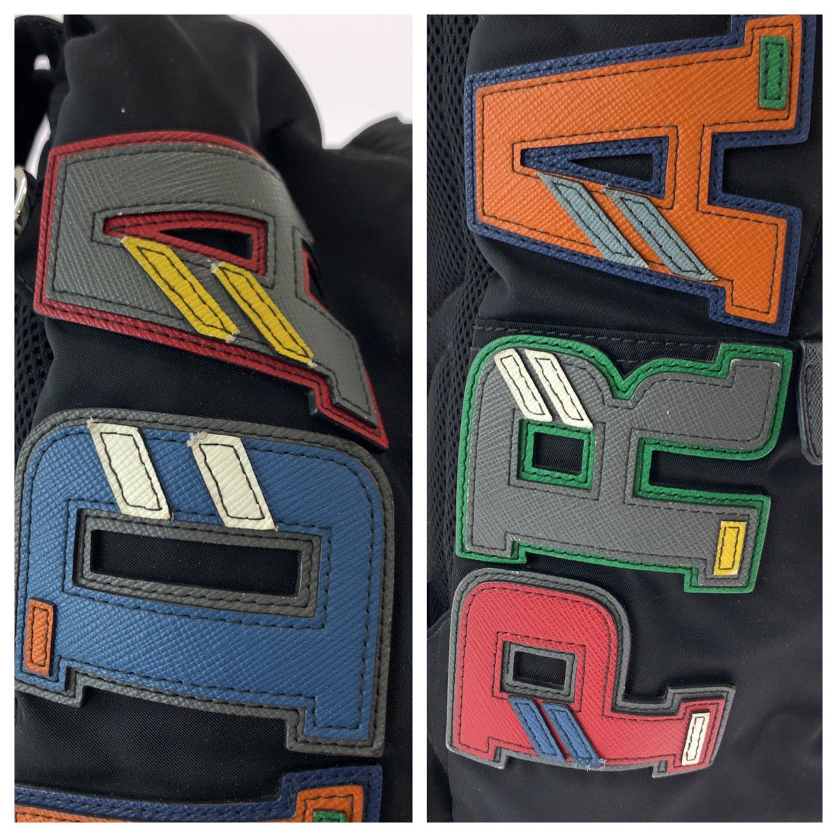 Prada Backpack 2Vz135 Nylon Black Black Multicolor Silvermetal Backpack Backpack Test Logo Patch