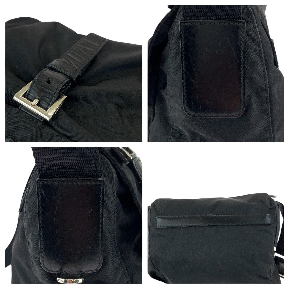 Prada Shoulder Bag Nylon Black Silvermetal Shoulder Bag Pochette Test Triangle With Logo Mens