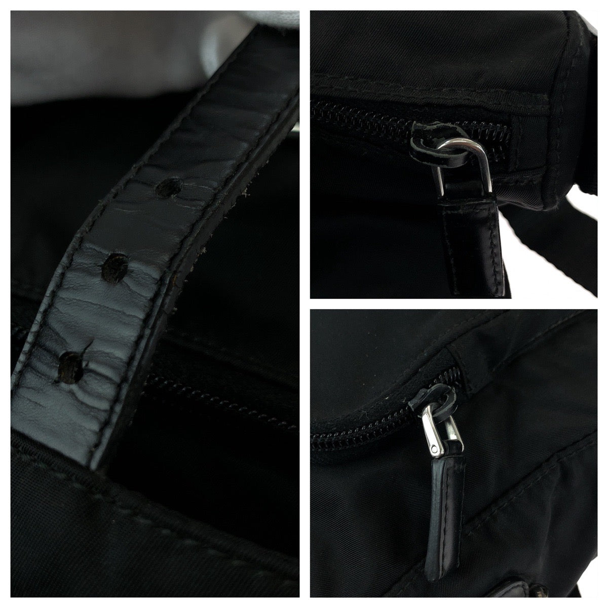 Prada Shoulder Bag Nylon Black Silvermetal Shoulder Bag Pochette Test Triangle With Logo Mens