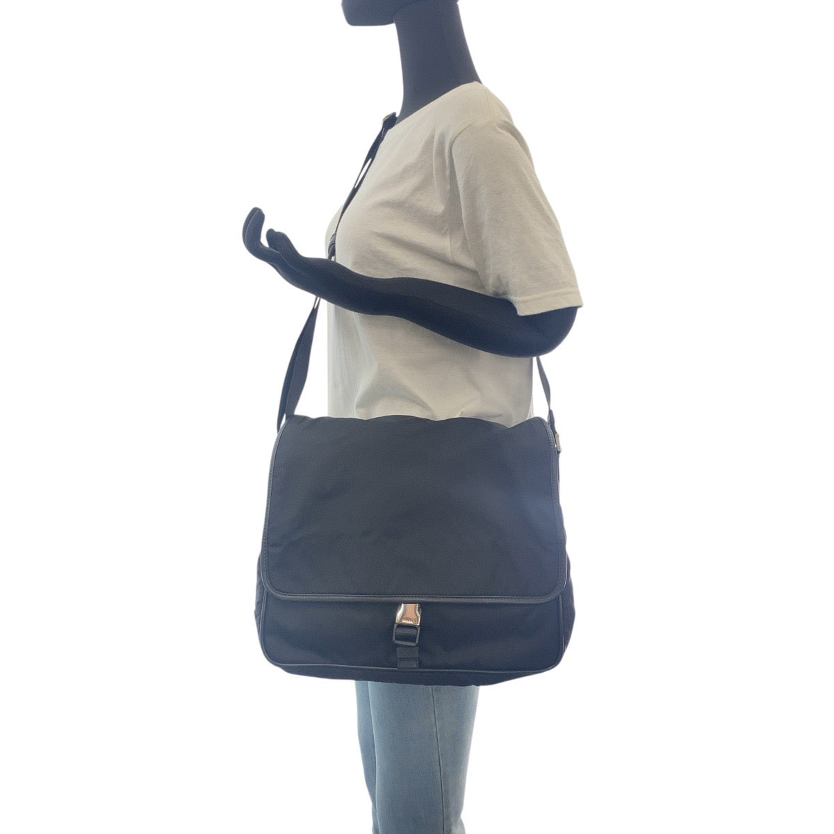 Prada Shoulder Bag Nylon Black Silvermetal Crossbody Shoulder Bag Messenger Bag Unisex Test