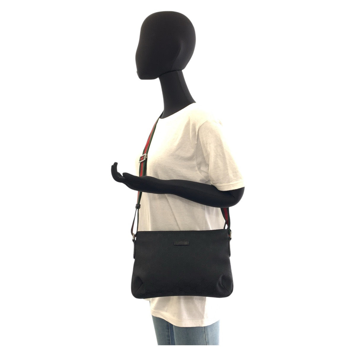 Gucci Shoulder Bag 189749 Gg Canvas Black Black Shoulder Bag Pochette Sherry Line Women