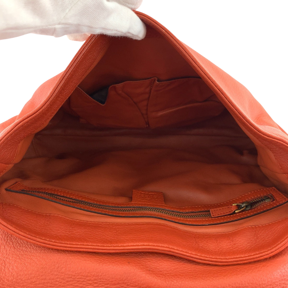 Gucci Shoulder Bag 338985 Leather Orange Brown Gold Metal Shoulder Bag Messenger Bag Bamboo Women