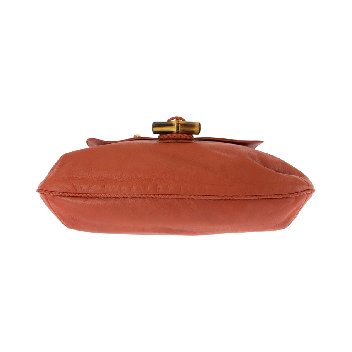 Gucci Shoulder Bag 338985 Leather Orange Brown Gold Metal Shoulder Bag Messenger Bag Bamboo Women