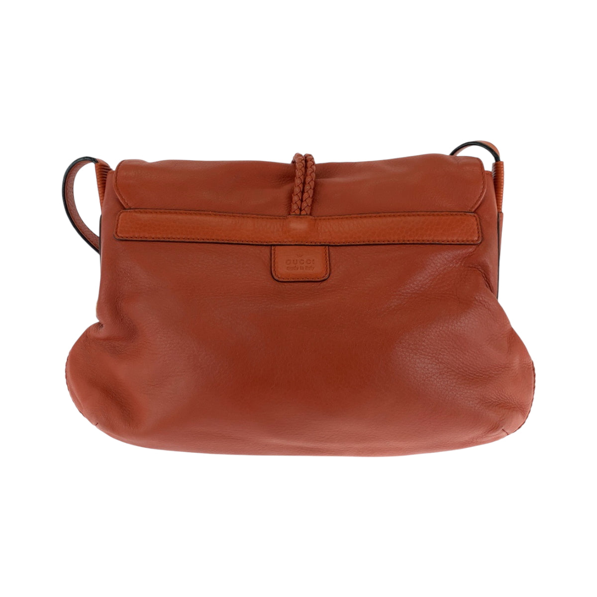 Gucci Shoulder Bag 338985 Leather Orange Brown Gold Metal Shoulder Bag Messenger Bag Bamboo Women
