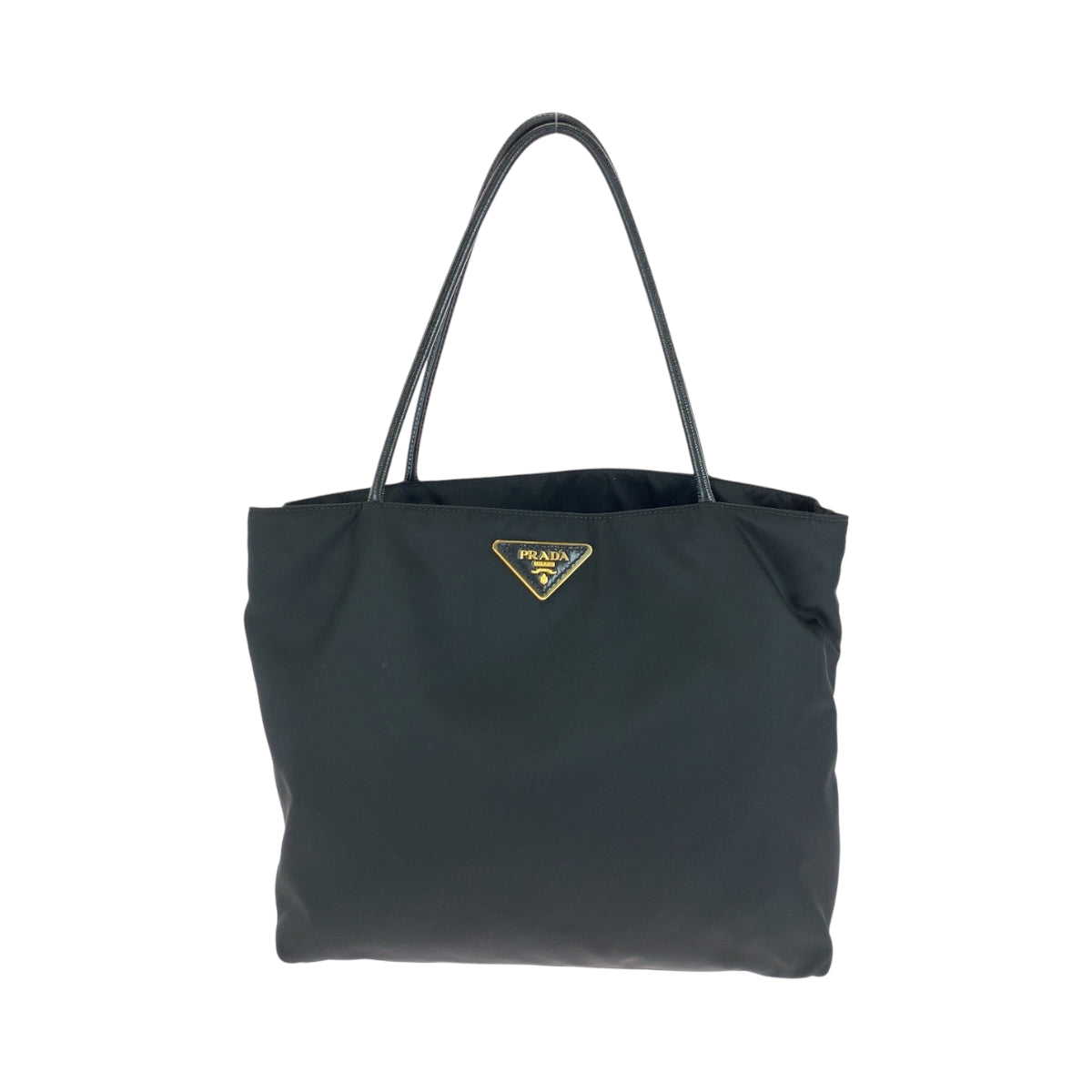Prada Tote Bag Br3854 Nylon Black Goldmetal Tote Bag Shoulder Bag Test Triangle With Logo Women