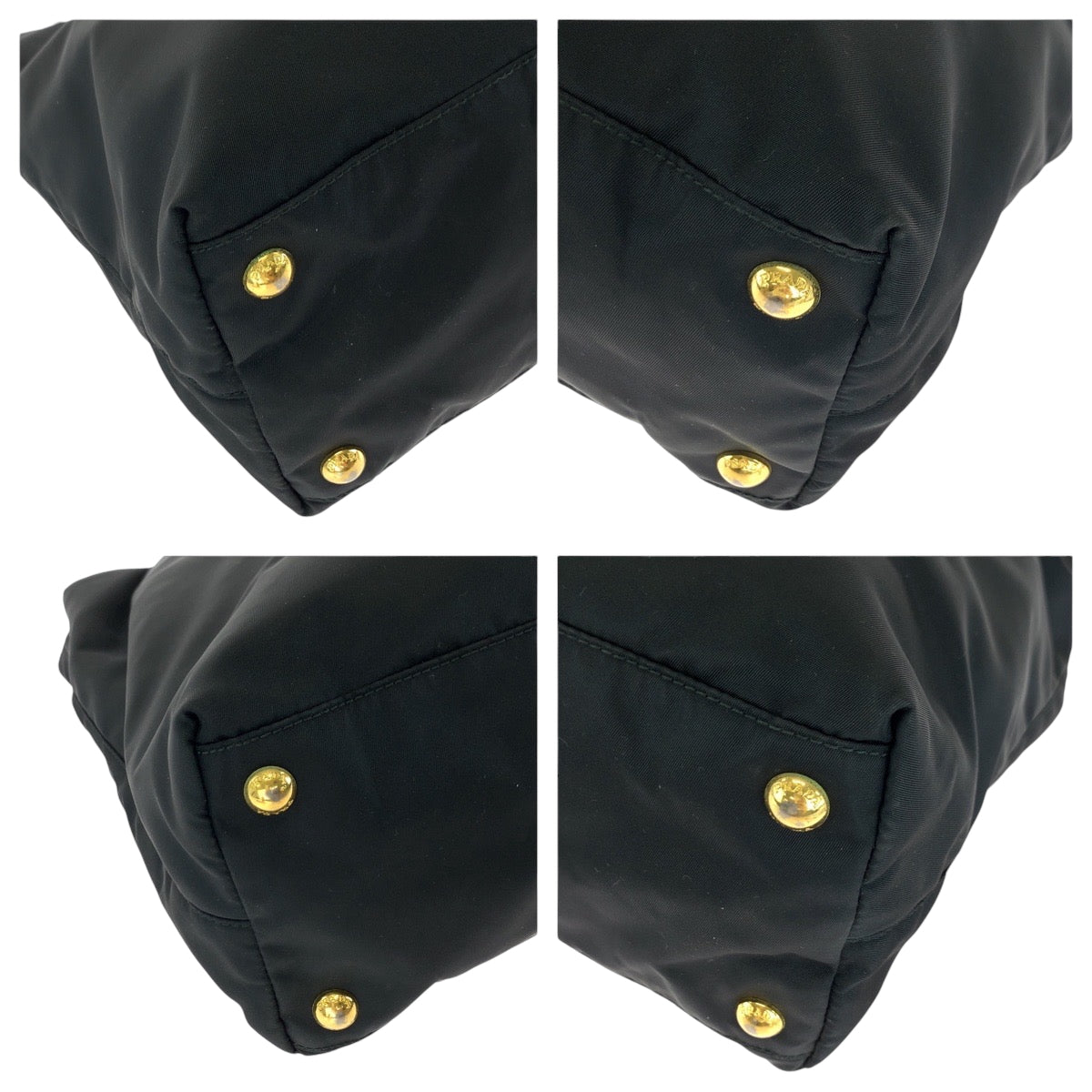Prada Tote Bag Br3854 Nylon Black Goldmetal Tote Bag Shoulder Bag Test Triangle With Logo Women