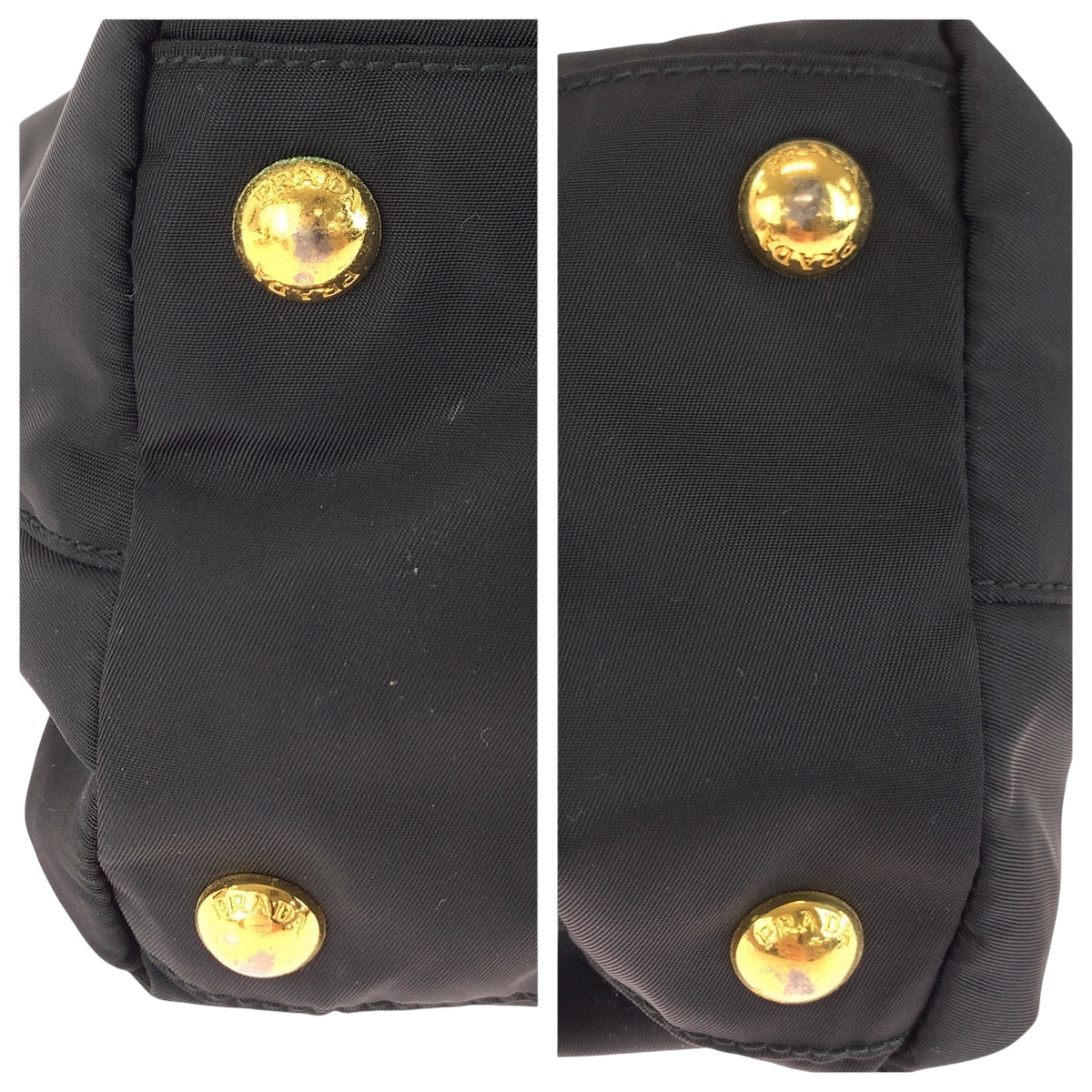 Prada Tote Bag Br3854 Nylon Black Goldmetal Tote Bag Shoulder Bag Test Triangle With Logo Women