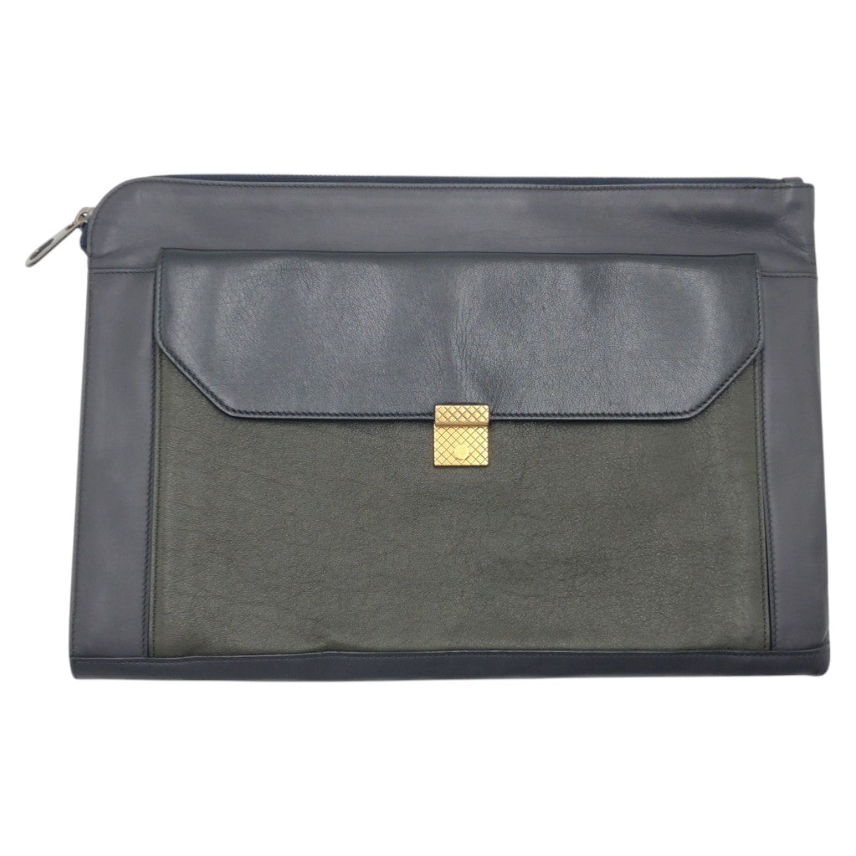 Bottegaveneta Clutch Bag Leather Navy Type Black Type Khaki Clutch Bag Business Bag Mens