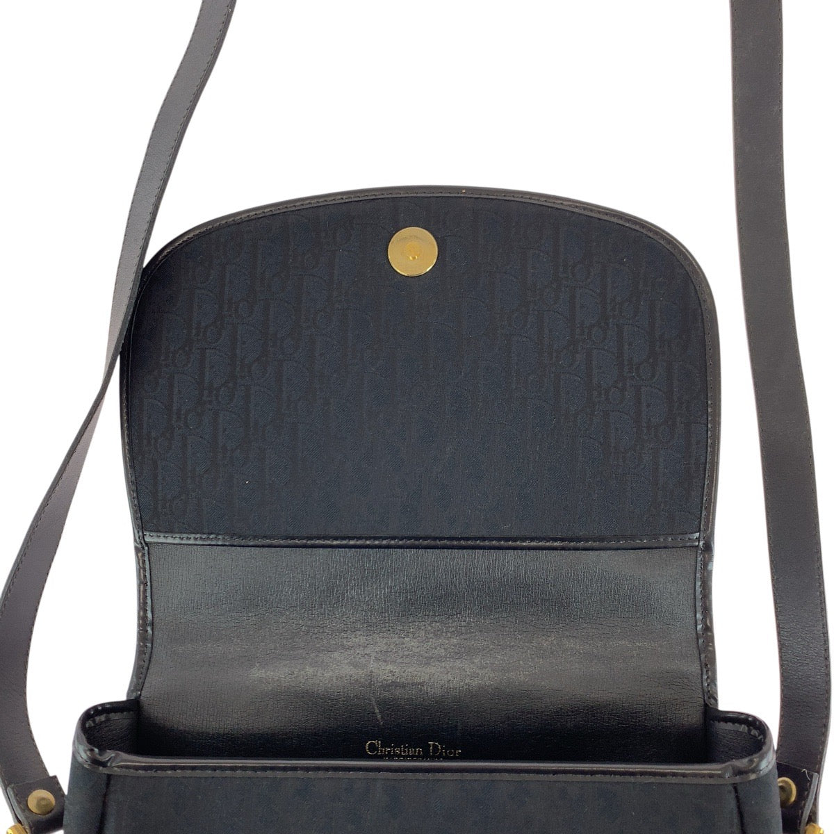 Dior Shoulder Bag Canvas, Leather Black Goldmetal Shoulder Bag Pochette Trotter Women